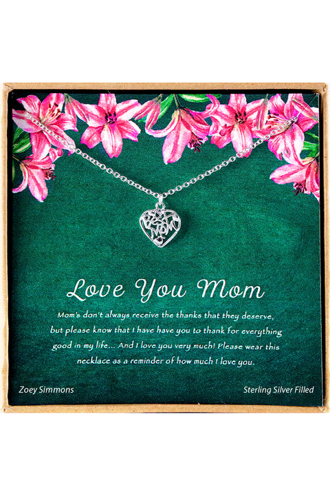 'Love You Mom' Boxed Charm Necklace - SF