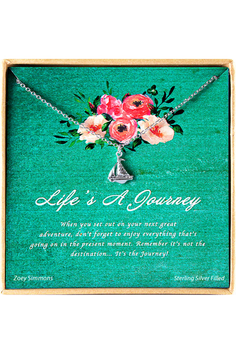 'Life's A Journey' Boxed Charm Necklace - SF
