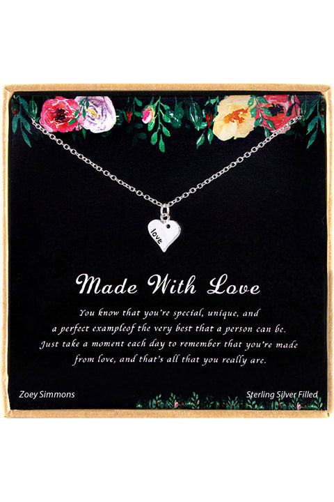 'Made With Love' Boxed Charm Necklace - SF