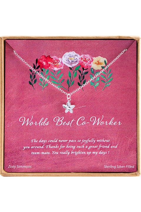 'Worlds Best Co-Worker' Boxed Charm Necklace - SF