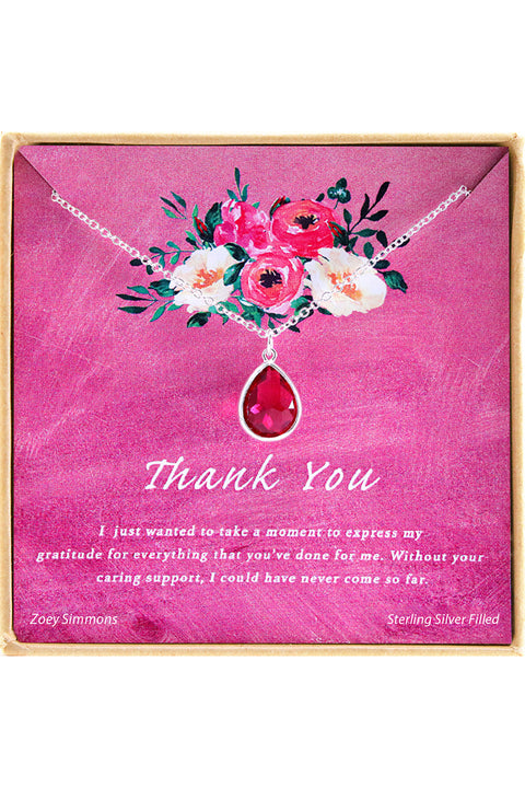 'Thank You' Boxed Charm Necklace - SF