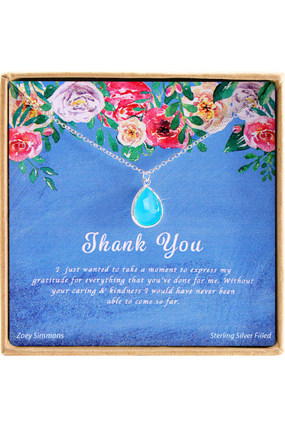'Thank You' Boxed Charm Necklace - SF