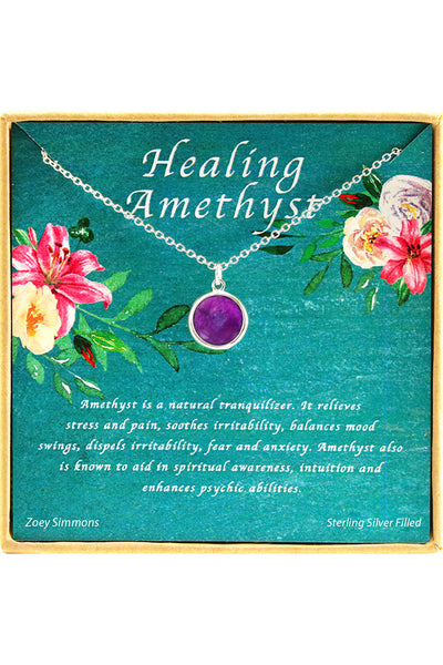 'Healing Gemstone' Boxed Charm Necklace - SF