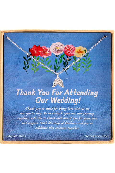 'Thank You For Attending Our Wedding' Boxed Charm Necklace - SF