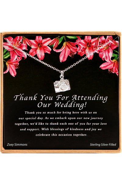 'Thank You For Attending Our Wedding' Boxed Charm Necklace - SF
