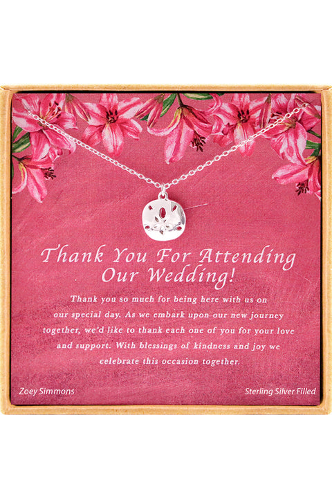 'Thank You For Attending Our Wedding' Boxed Charm Necklace - SF