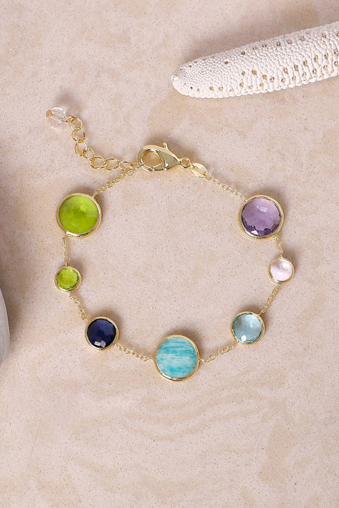 Mixed Stone Station Bracelet - GF