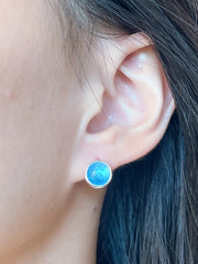 Blue Mother Of Pearl Post Earrings - SF