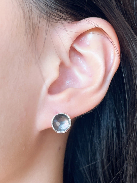 Black Mother Of Pearl Post Earrings - SF