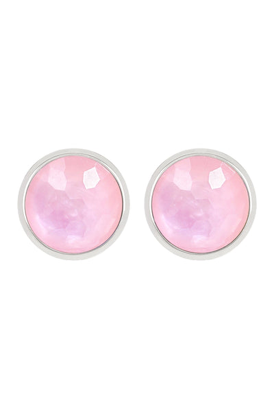 Pink Mother Of Pearl Post Earrings - SF