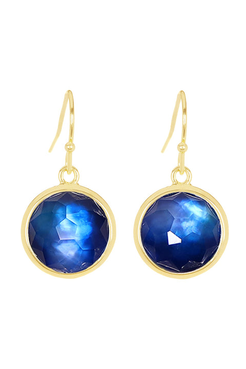 Labradorite Doublet Fancy Cut Round Earrings - GF