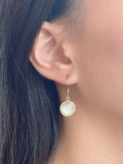 Mother Of Pearl Round Drop Earrings - GF