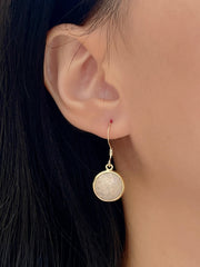 Lily Fossil Fancy Cut Round Earrings - GF