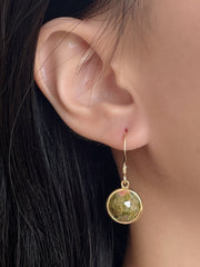 Unakite Fancy Cut Round Earrings - GF