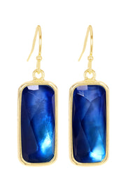 Labradorite Doublet Rectangle Earrings - GF