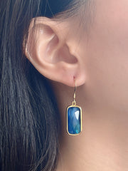 Labradorite Doublet Rectangle Earrings - GF