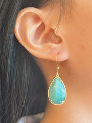 Amazonite Pear Cut Earrings - GF