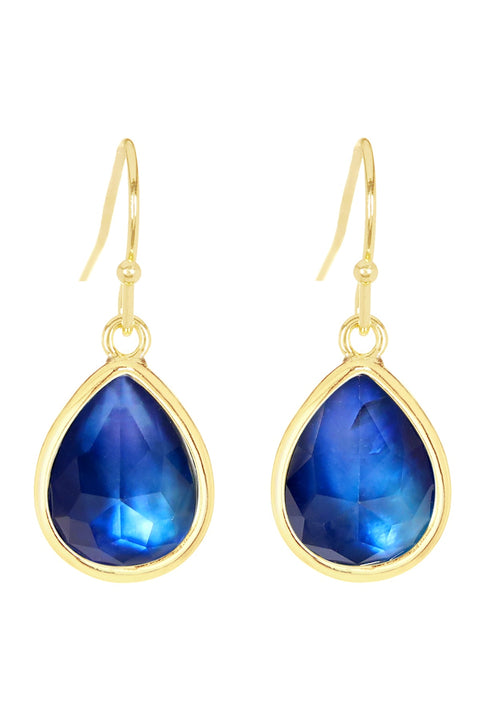 Labradorite Doublet Teardrop Earrings - GF