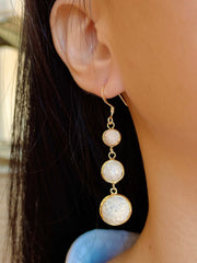 Lily Fossil Drop Earrings - GF