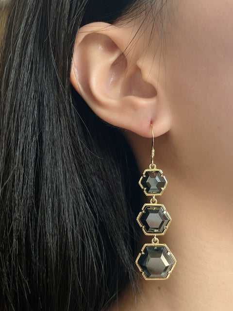 Hematite Drop Earrings - GF