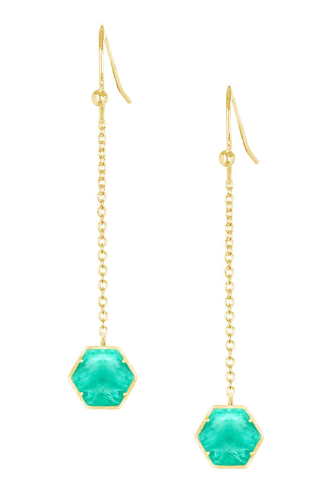 Amazonite Pendulum Drop Earrings - GF