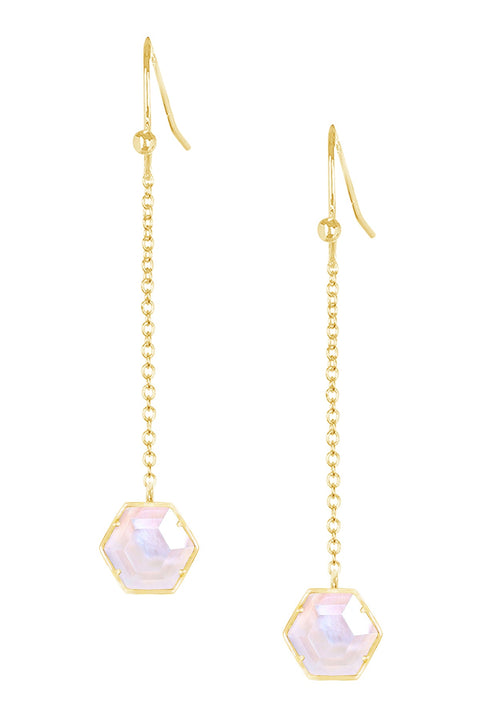 Mother Of Pearl Pendulum Drop Earrings - GF