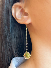 Unakite Pendulum Drop Earrings - GF