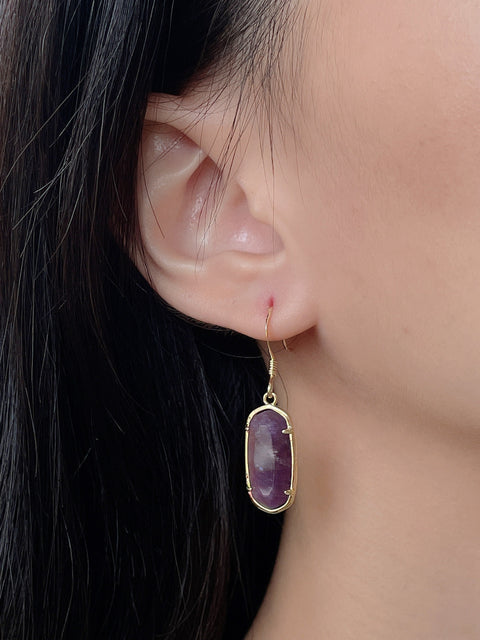 Amethyst Casey Drop Earrings - GF