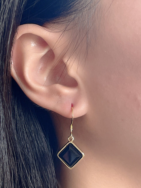 Black Onyx Rachel Drop Earrings - GF