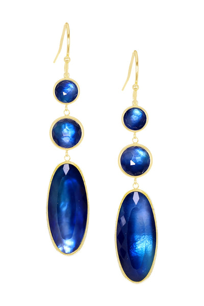 Labradorite Doublet Statement Earrings - GF