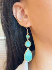 Amazonite Statement Earrings - GF