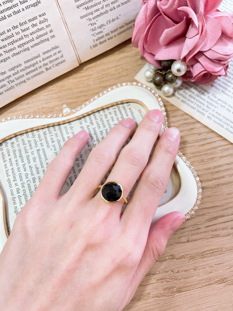 Black Onyx Lollipop Ring - GF