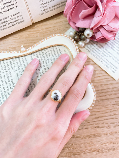 Zebra Jasper Lollipop Ring - GF