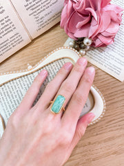 Amazonite Rectangle Ring - GF