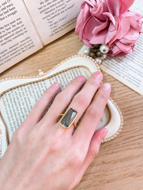 Hematite Rectangle Ring - GF