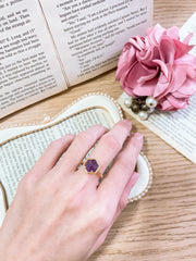 Amethyst Hexagon Ring - GF