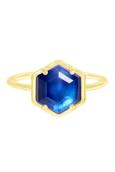 Labradorite Doublet Hexagon Ring - GF