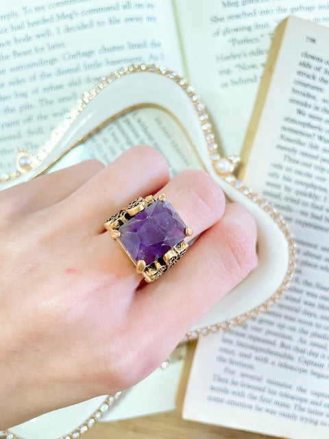 Amethyst & CZ Garden Ring - BR