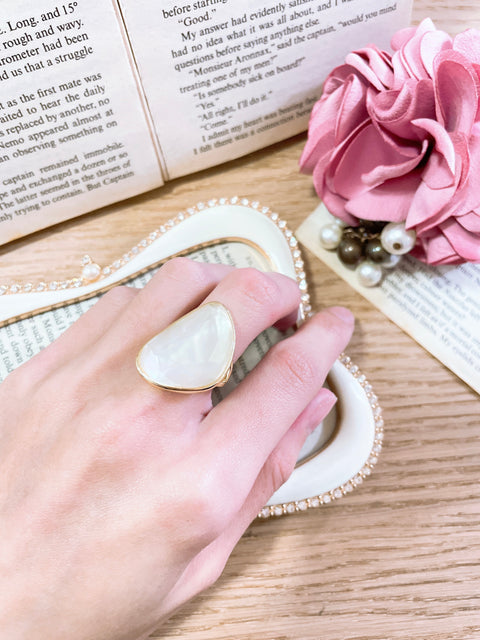 Mother Of Pearl Statement Ring - GF