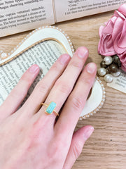 Amazonite Petite Rectangle Ring - GF