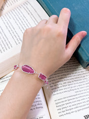 Pink Cat's Eye Station Bracelet - SF