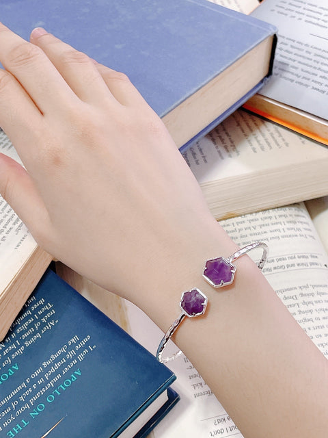 Amethyst Octagon Cuff Bracelet - SF