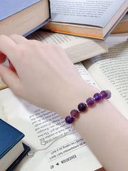 Amethyst Beaded Slider Bracelet - SF