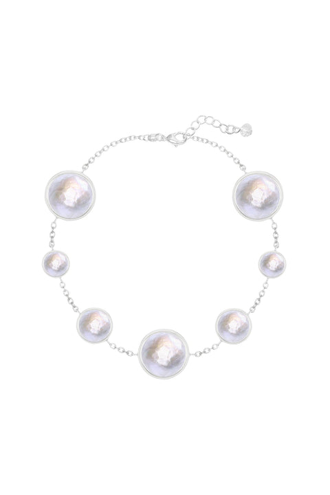 Mother Of Pearl Station Bracelet - SF