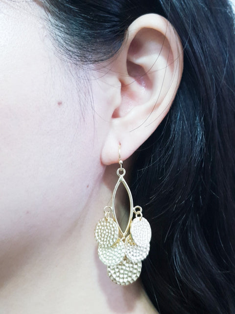Disc Statement Drop Earrings - GF