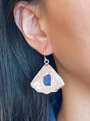 Lapis & Hand Struck Fan Earrings - SF