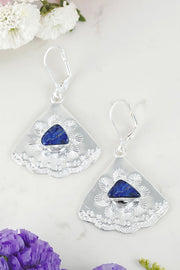 Lapis Fan Drop Earrings - SF