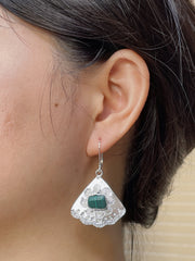 Malachite Fan Drop Earrings - SF