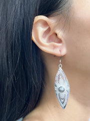 Freshwater Pearl Hammered Drop Earrings - SF
