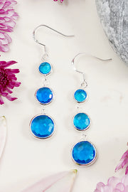 Swiss Blue Crystal Stephanie Earrings - SF